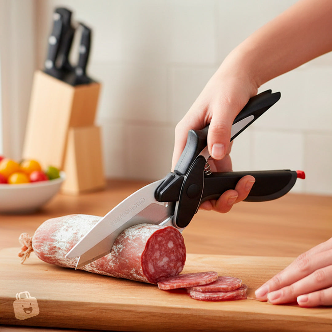 Cortador Cocina 2 En 1 Cuchillo Tijeras