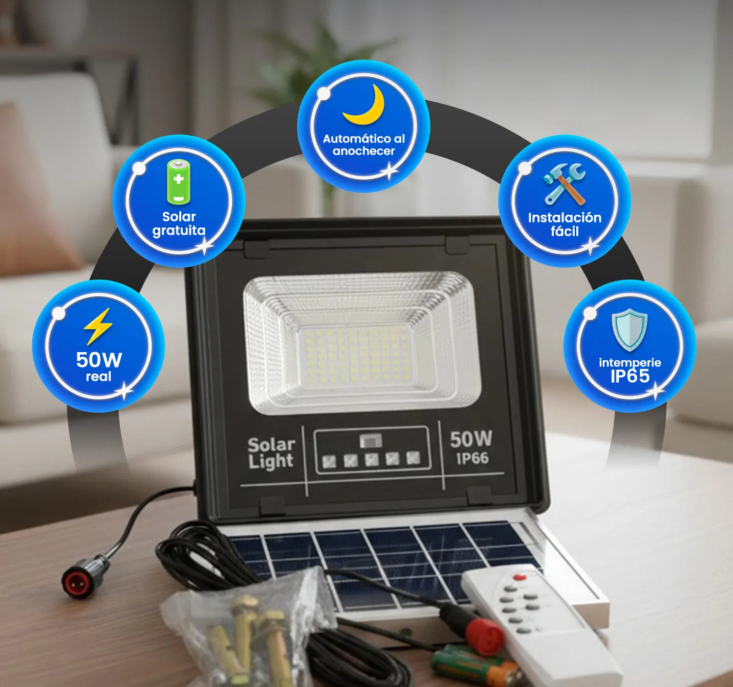 Lampara Solar 50W GD-755