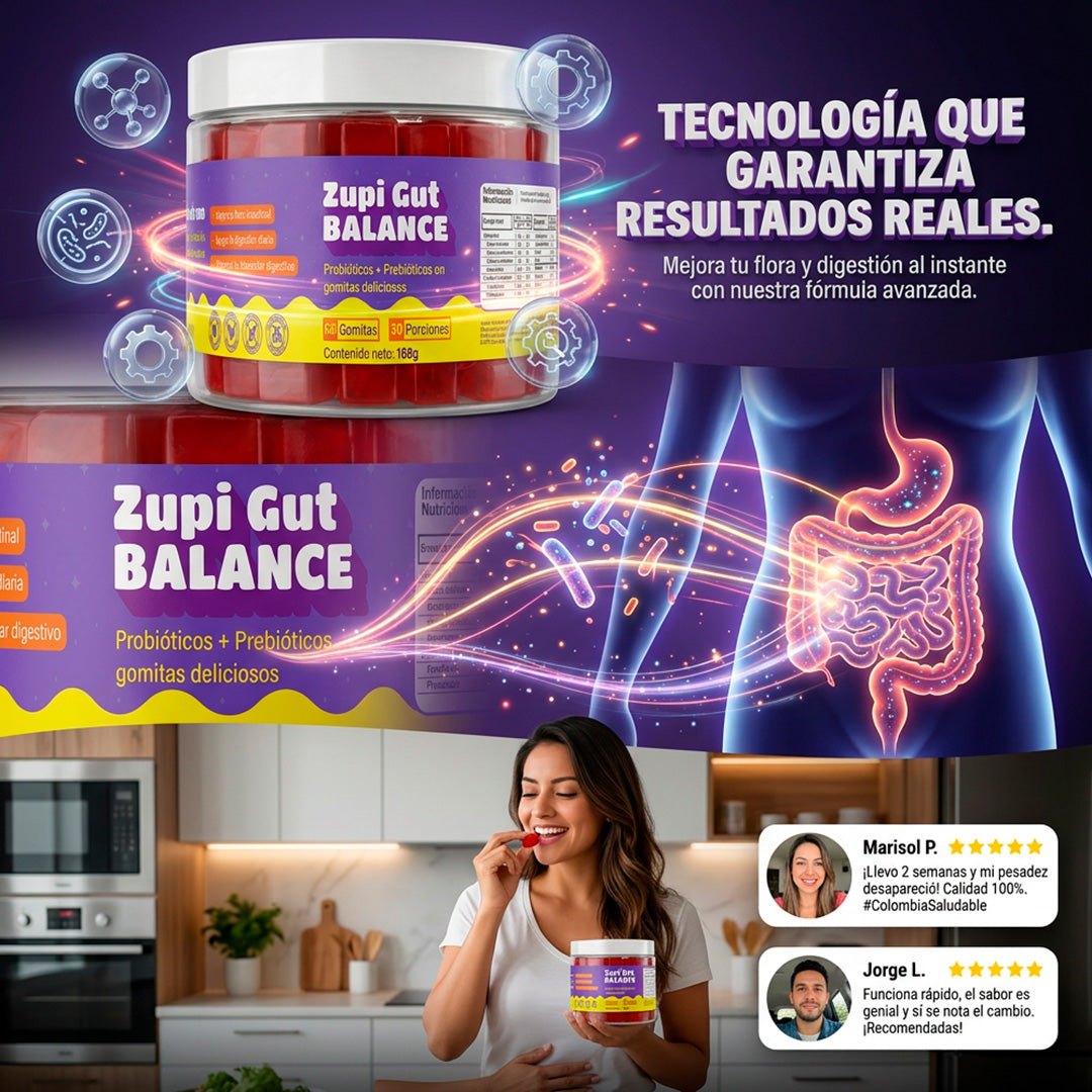 Gomas de probioticos y prebioticos Zupi