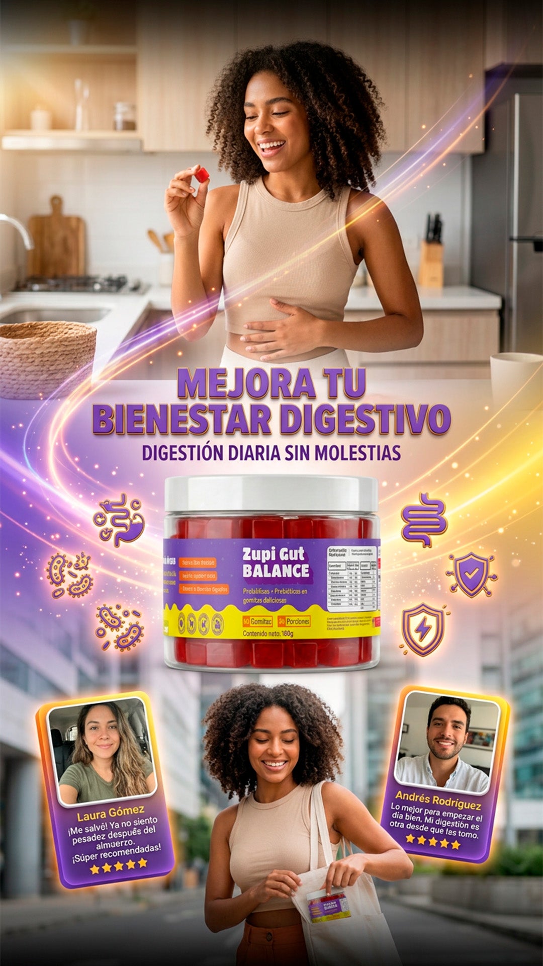 Gomas de probioticos y prebioticos Zupi