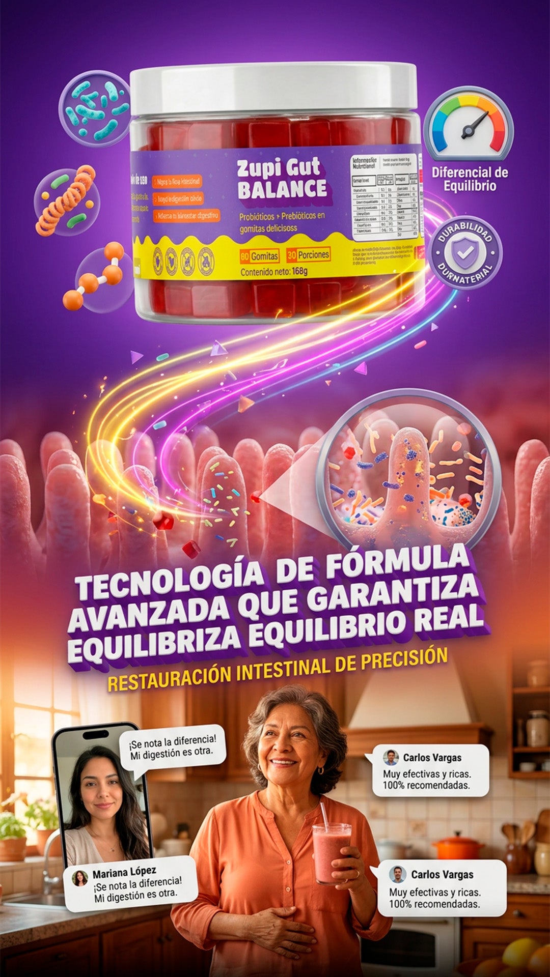 Gomas de probioticos y prebioticos Zupi