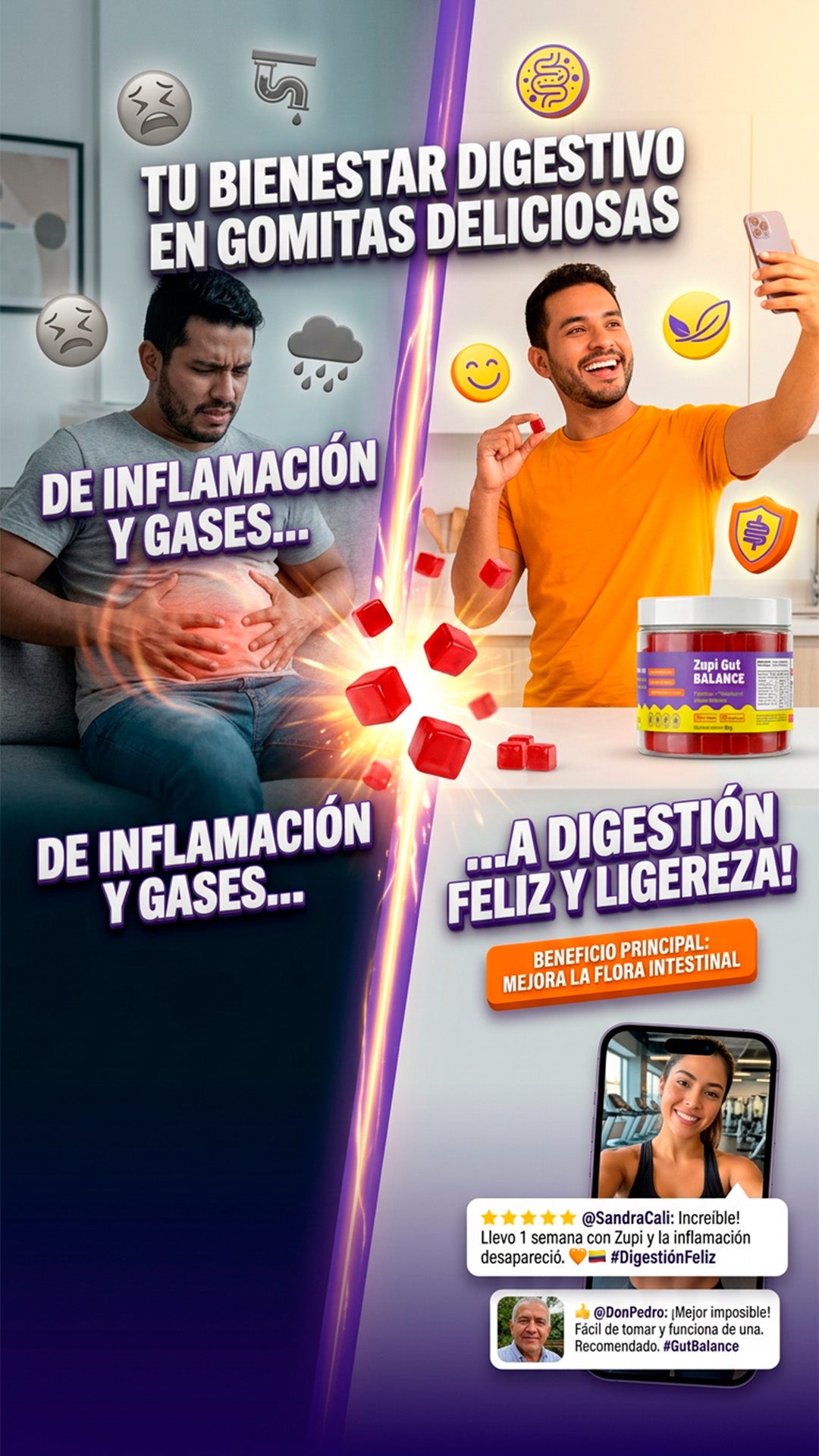 Gomas de probioticos y prebioticos Zupi