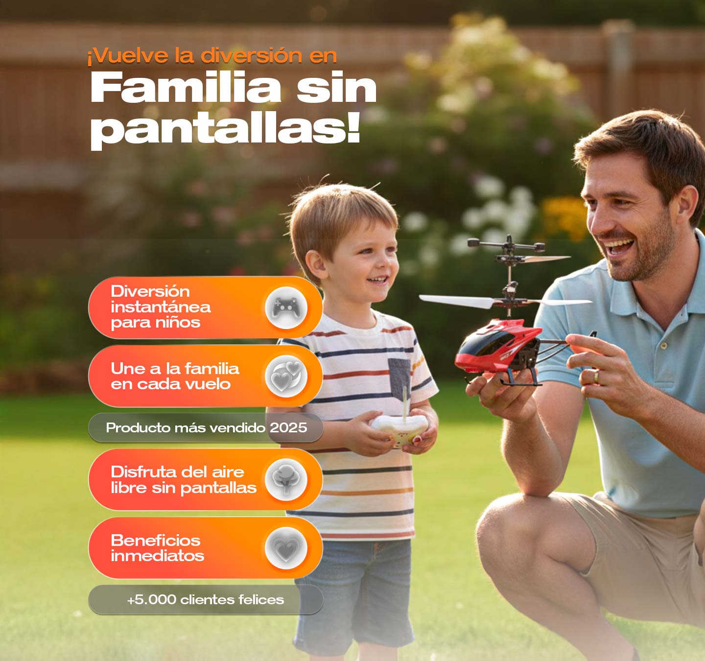 Helicoptero con control subida y bajada