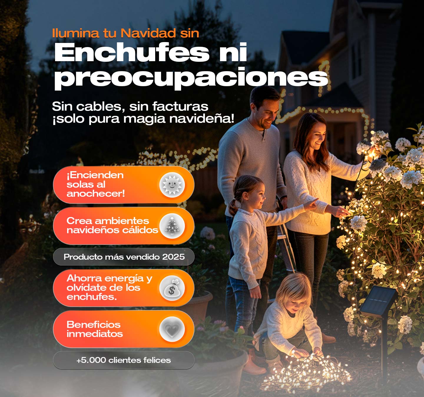 Luces de Navidad Solar