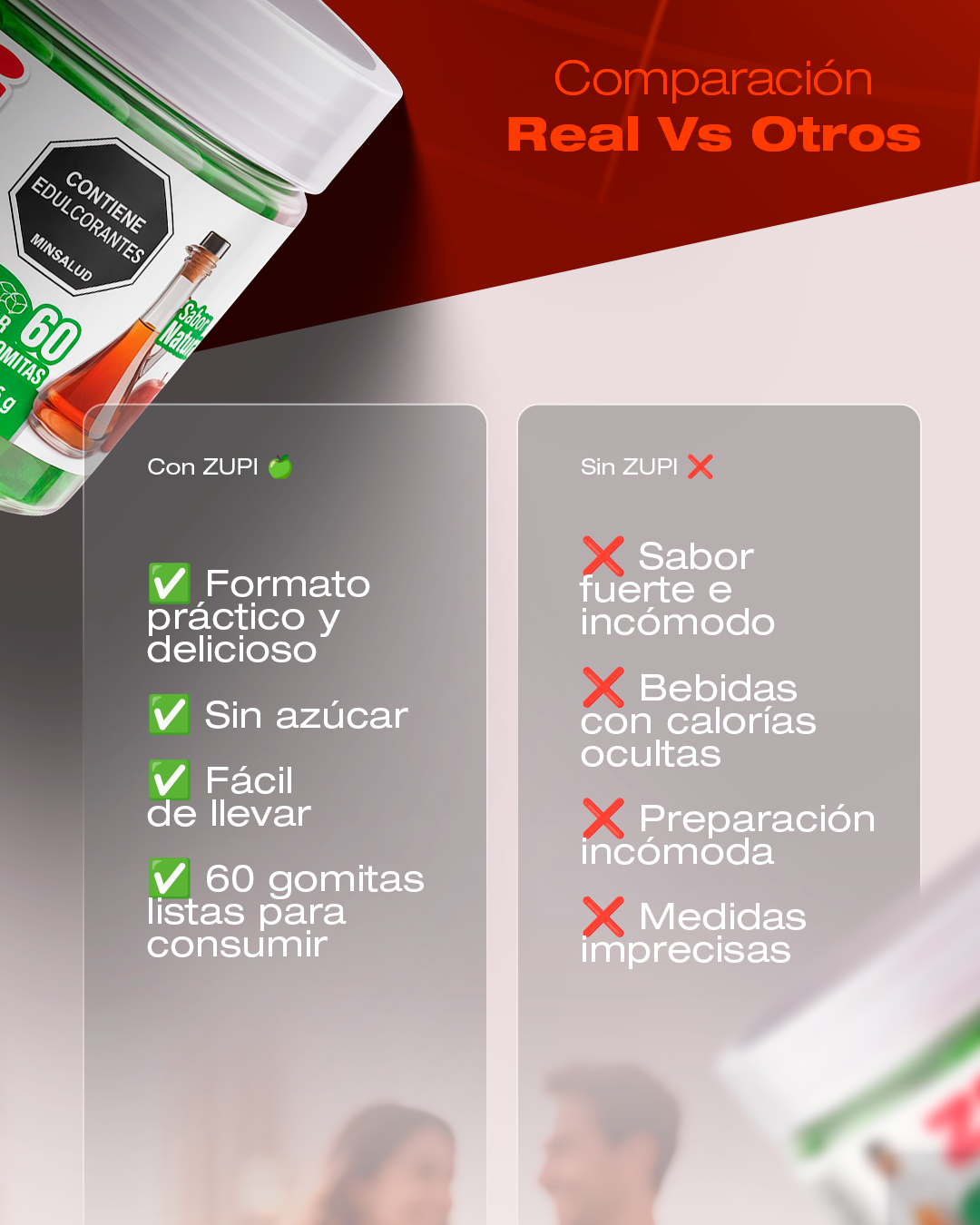 Gomas de vinagre de manzana Zupi