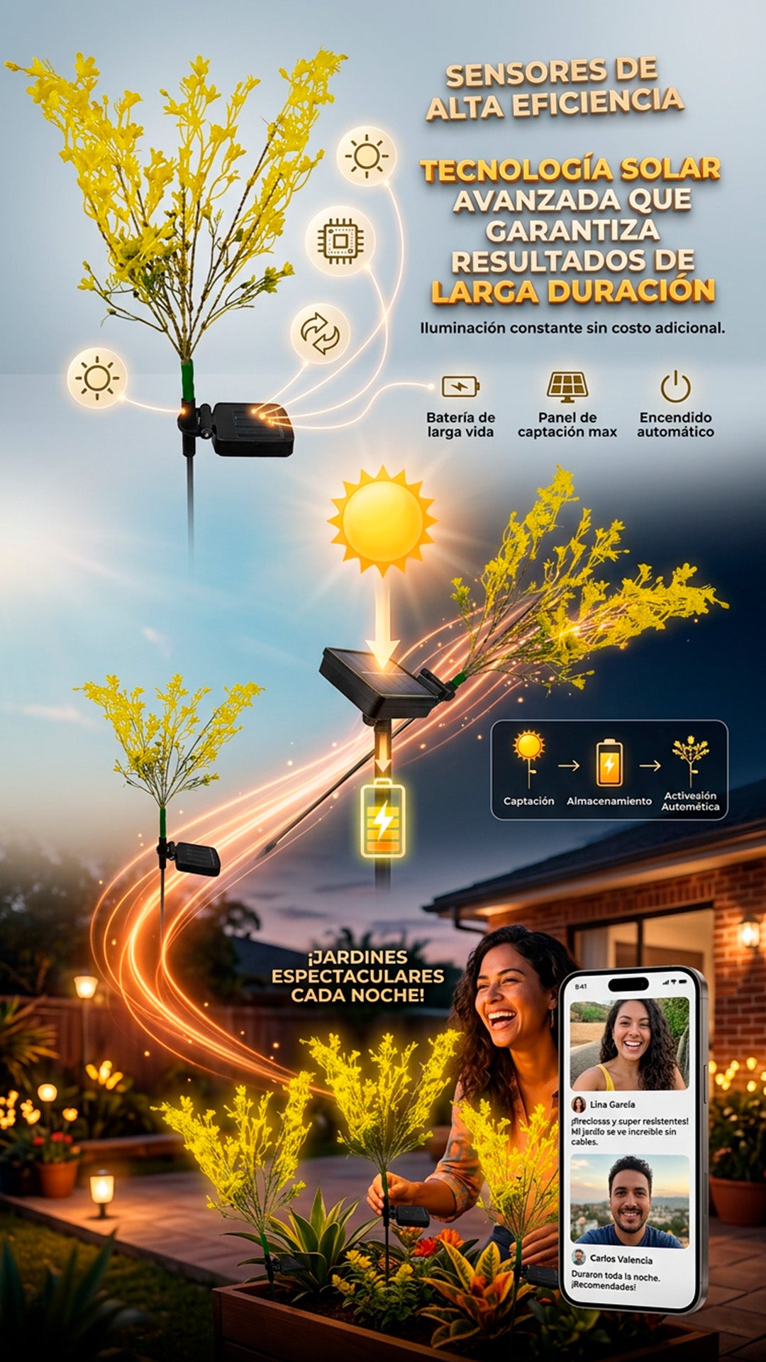 Flor de jardin solar